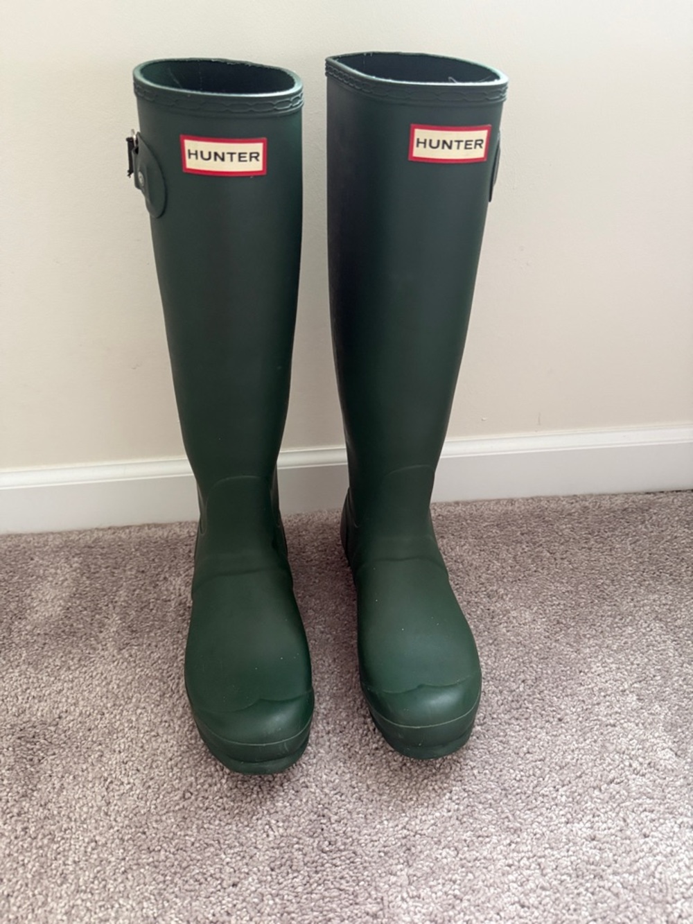 Hunter Dark Green Knee-High Rubber Rain Boots